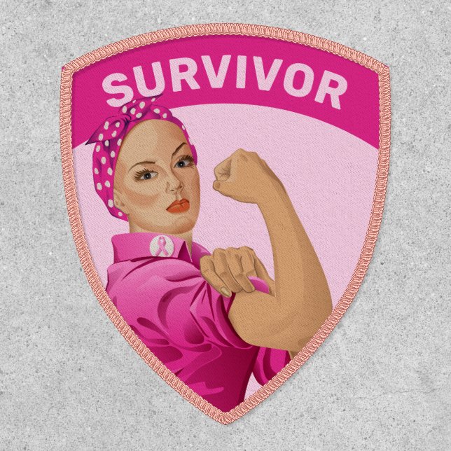 Rosie the Riveter Breast Cancer Awareness Patch (Front)