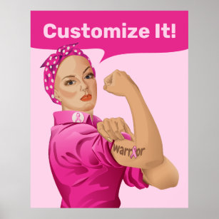 Rosie the Riveter Breast Cancer Awareness Poster