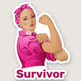 Rosie the Riveter Breast Cancer Awareness Sticker