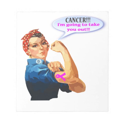 Rosie the Riveter Breast Cancer Charity T Shirt Notepad