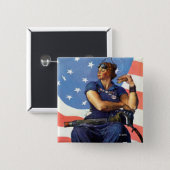 "Rosie the Riveter" Button (Front & Back)