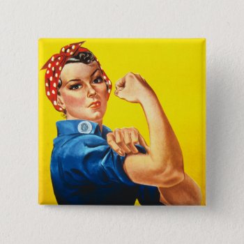 Rosie The Riveter Button by vintage_gift_shop at Zazzle