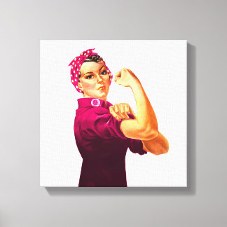 Rosie The Riveter - Cancer Pink Canvas Print