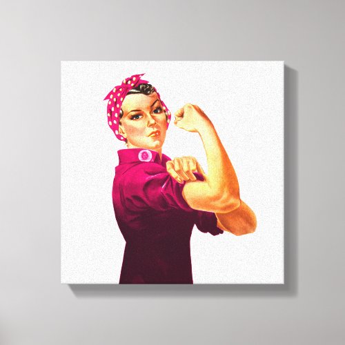 Rosie The Riveter _ Cancer Pink Canvas Print