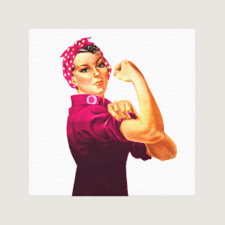 Rosie The Riveter - Cancer Pink Canvas Print