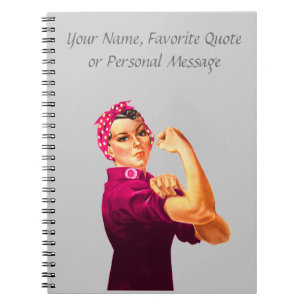 Rosie The Riveter - Cancer Pink Notebook