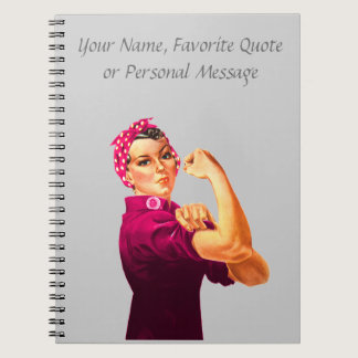 Rosie The Riveter - Cancer Pink Notebook