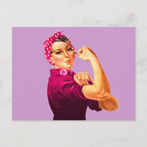 Rosie The Riveter _ Cancer Pink Postcard
