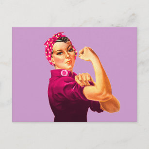Rosie The Riveter - Cancer Pink Postcard
