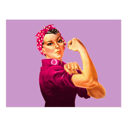 Rosie The Riveter - Cancer Pink Postcard | Zazzle.com