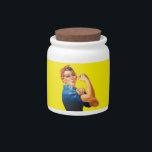 Rosie the Riveter Candy Jar<br><div class="desc">J. Howard Miller's "We Can Do It!", commonly referred to as Rosie the Riveter Candy Jar.</div>