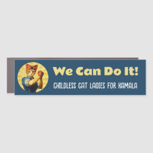 Rosie The Riveter Cat Ladies For Kamala Harris Car Magnet