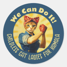 Rosie The Riveter Cat Ladies For Kamala Harris