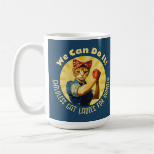 Rosie The Riveter Cat Ladies For Kamala Harris Coffee Mug