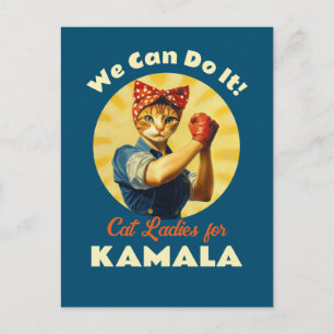 Rosie The Riveter Cat Ladies For Kamala Harris Postcard