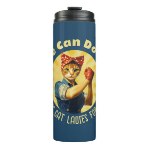 Rosie The Riveter Cat Ladies For Kamala Harris Thermal Tumbler