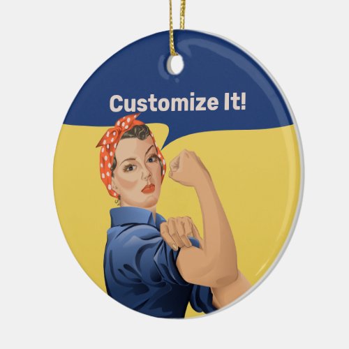 Rosie the Riveter Ceramic Ornament