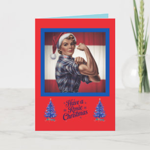 Rosie the Riveter Christmas Holiday Card