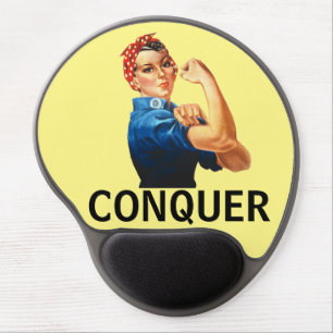 Rosie the Riveter Conquer Motivational Gel Mouse Pad