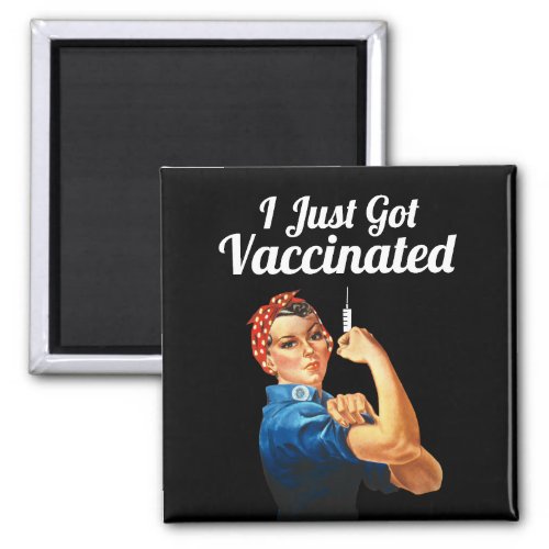 Rosie the Riveter Covid_19 Vaccine Vaccinated Magnet
