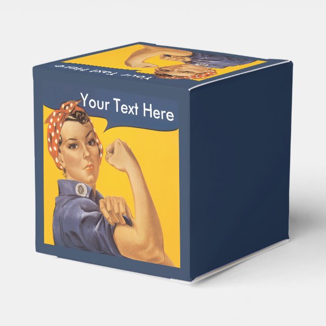 Rosie the Riveter Customize With Your Text Favor Boxes (Back Side)