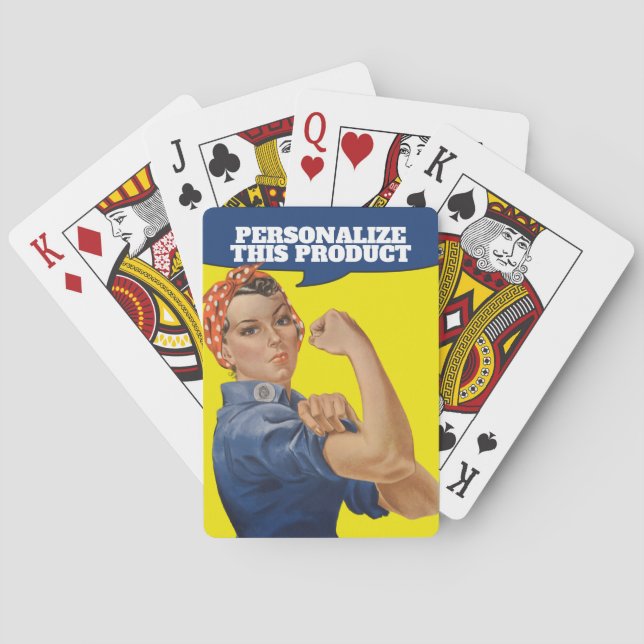 Rosie the Riveter easy to personalize Poker Cards (Back)