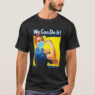 Rosie The Riveter Face We Can Do It Face Mask Edit T-Shirt