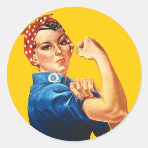 Rosie the Riveter Feminism Vintage Sticker - Rosie the Riveter Feminism Vintage Stickers - You Can Customize This Design! Norman Rockwell's painting of Rosie the Riveter is a popular vintage American Art work. This WW2 feminist icon image will make a great gift for her. We can do it!