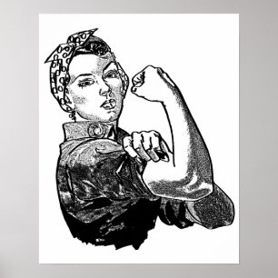 Rosie-The-Riveter Feminist (Transparent-No-Fill) Poster