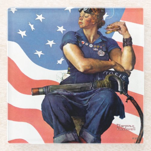 Rosie the Riveter Glass Coaster