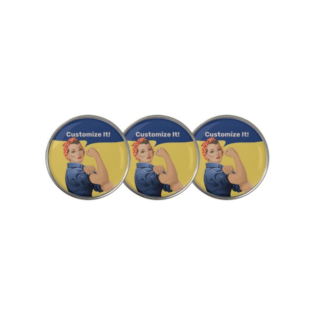 Rosie the Riveter Golf Ball Marker (3 Up)