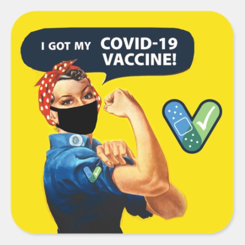 Rosie the Riveter Got My COVID_19 Vaccine Stickers