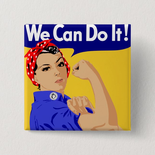 Rosie the Riveter graphic design Button (Front)