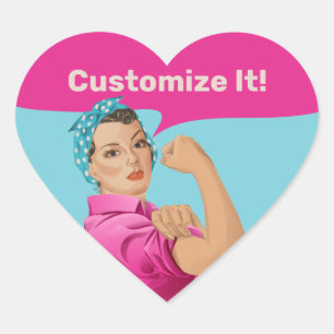 Rosie the Riveter Heart Sticker