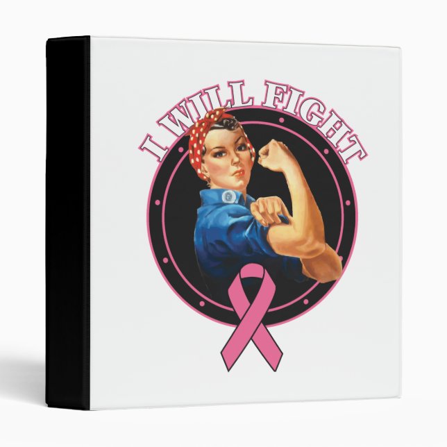 Rosie The Riveter I Will Fight Breast Cancer Binder (Front/Spine)