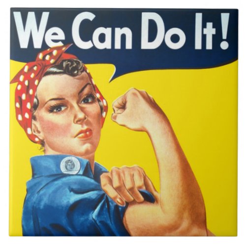 Rosie the Riveter Iconic Poster We Can Do It Ceramic Tile