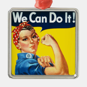 Rosie the Riveter (Iconic Poster) (We Can Do It!) Metal Ornament