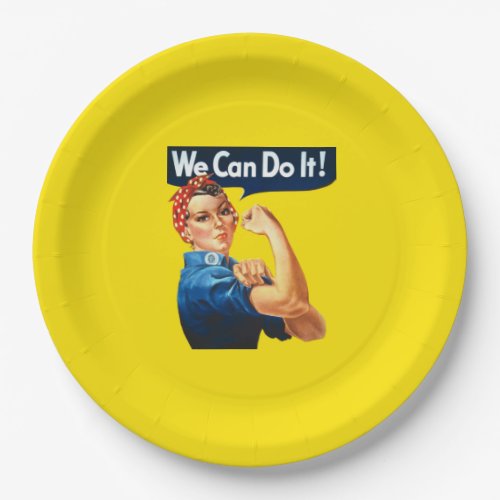 Rosie the Riveter Iconic Poster We Can Do It Paper Plates