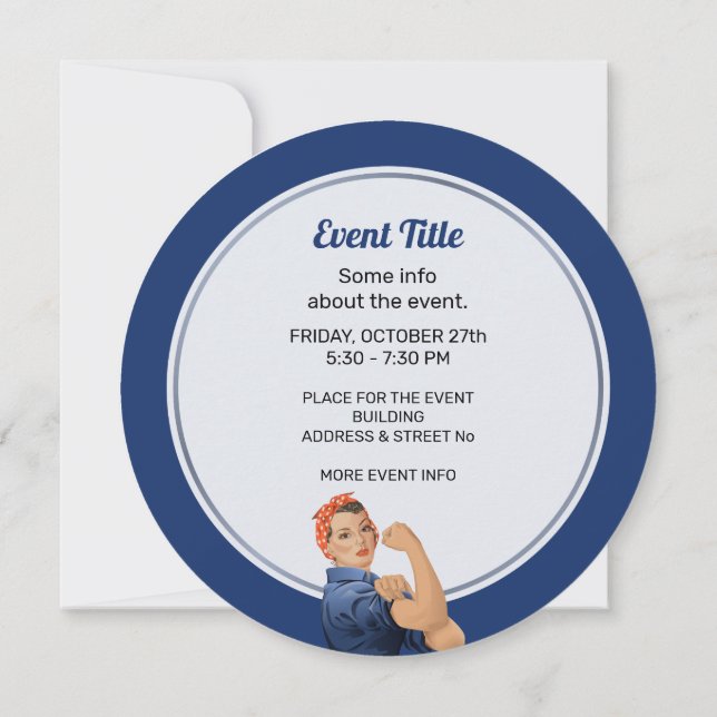 Rosie the Riveter Invitation (Back)