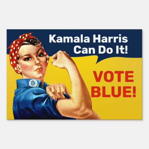 Rosie the Riveter Kamala Harris Vote Blue  Lawn  Sign