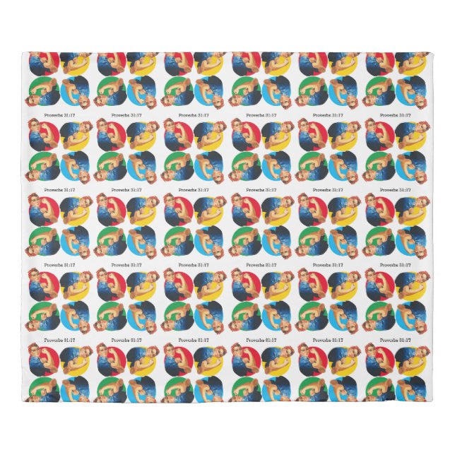 ROSIE THE RIVETER King Duvet Cover (Front)