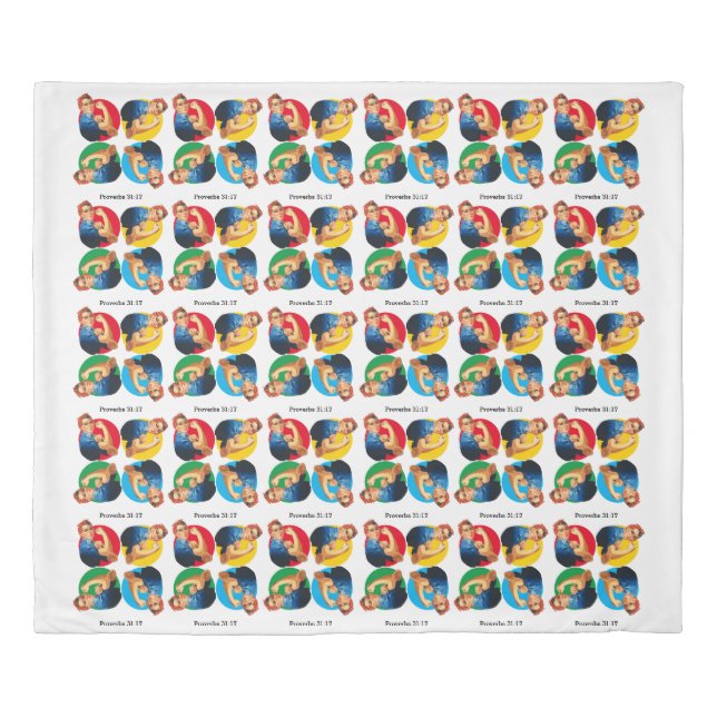ROSIE THE RIVETER King Duvet Cover (Front)