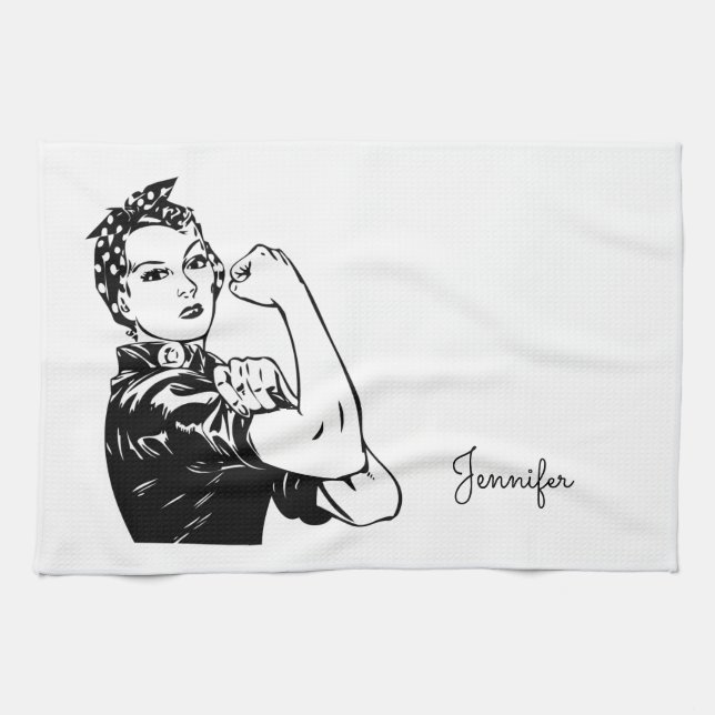 Rosie the Riveter Kitchen Towel (Horizontal)