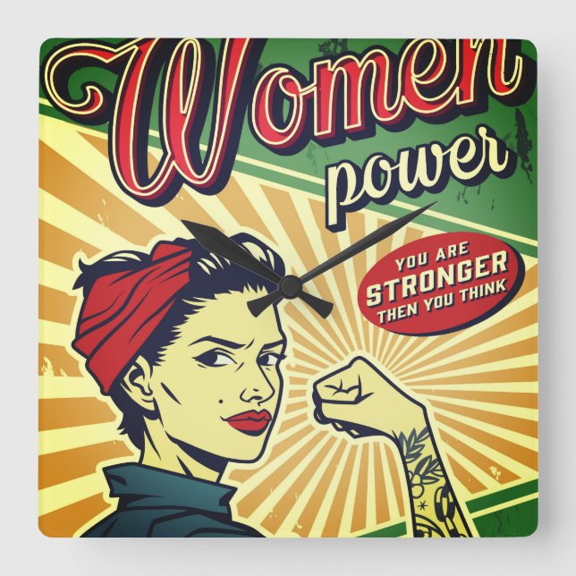 Rosie The Riveter  Large Clock (Front)