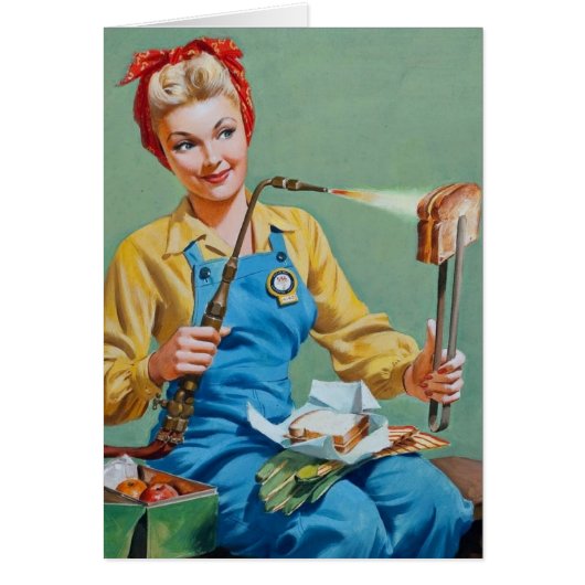 Rosie the Riveter Makes Toasted Cheese Cards (Front)