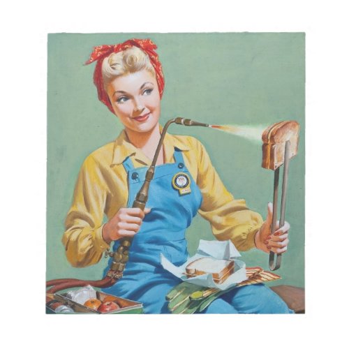 Rosie the Riveter Makes Toasted Cheese Notepad