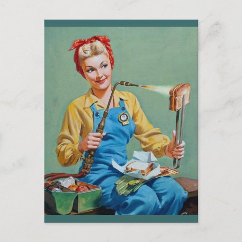 Rosie the Riveter Makes Toasted Cheese Postcard