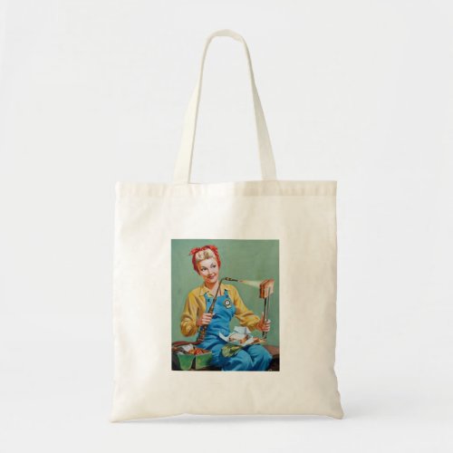 Rosie the Riveter Makes Toasted Cheese Tote Bag