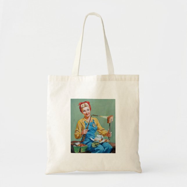 Rosie the Riveter Makes Toasted Cheese Tote Bag (Front)