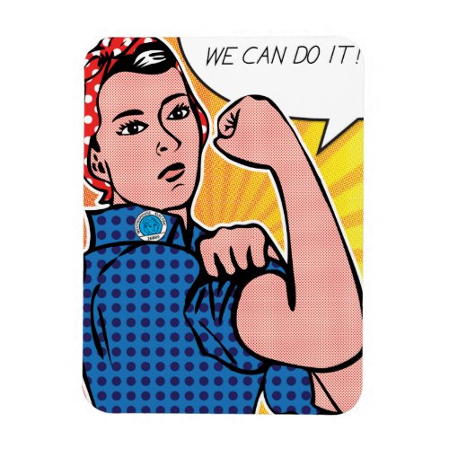 Rosie the Riveter Meets Pop Art Dots Vintage Icon Magnet